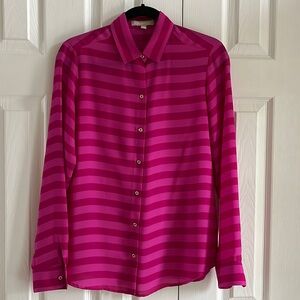 Banana Republic Button Down Shirt Blouse Fuchsia with Gold Buttons Small NWOT